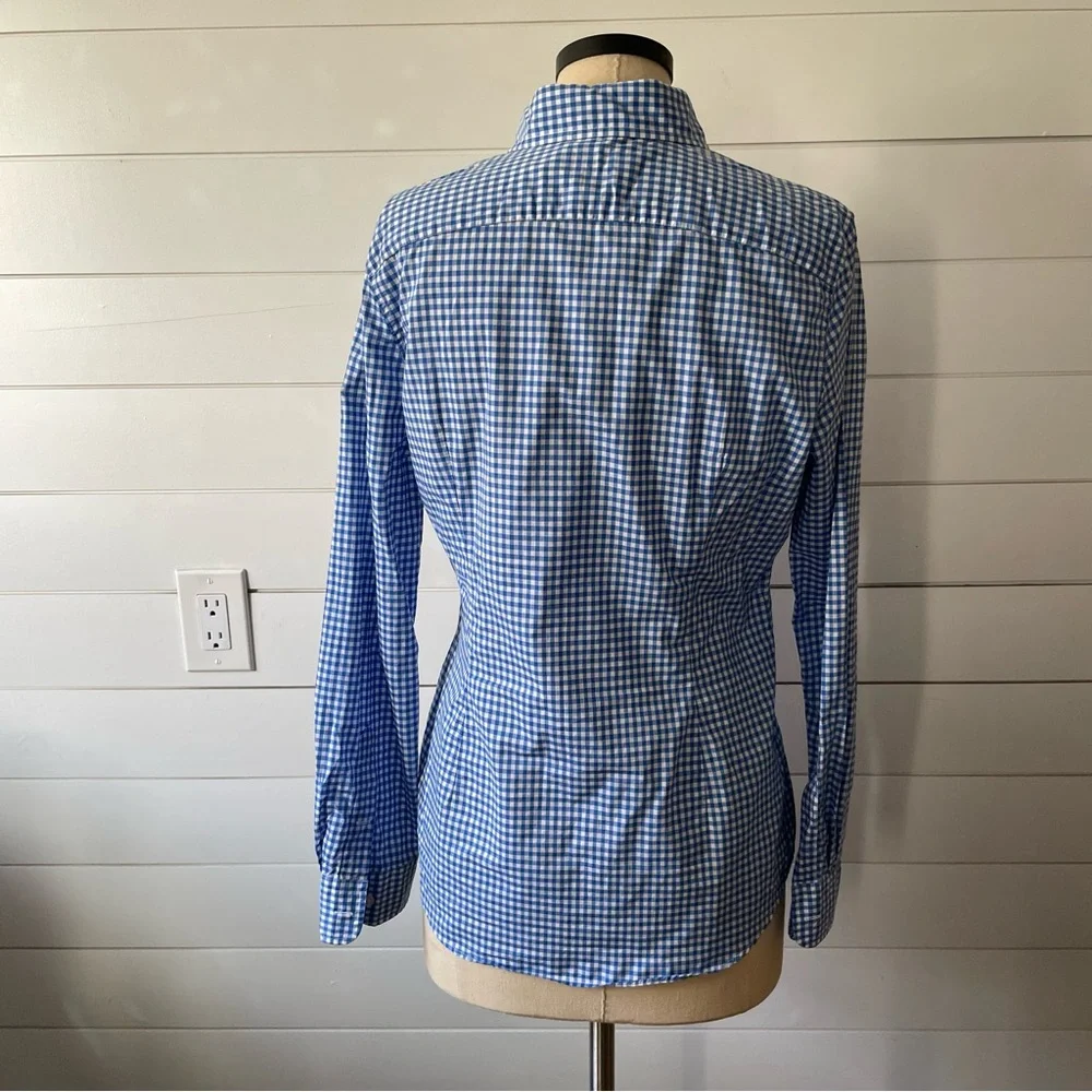 Ralph Lauren - Women’s Custom Fit size 12- Blue Gingham Button Up - Picture 2 of 10
